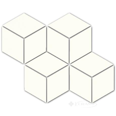 Мозаика Paradyz Uniwersalna prasowana 20,4x23,8 bianco romb hexagon