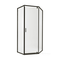душевая кабина Qtap Scorpio 100x100 пятиугольная, черный профиль, стекло прозрачное (SCOBLA10115AC6)
