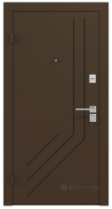 дверь входная Rodos Basic S 960x2050x83 коричневый C407/каштан белый (Bas 003)