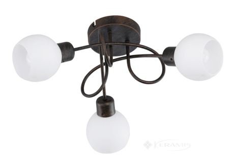 Світильник стельовий Trio Freddy, антична іржа, білий, 3 лампи, LED (624830328)
