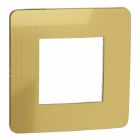 рамка Schneider Electric Unica New 1 пост., золотая, белая (NU280259)