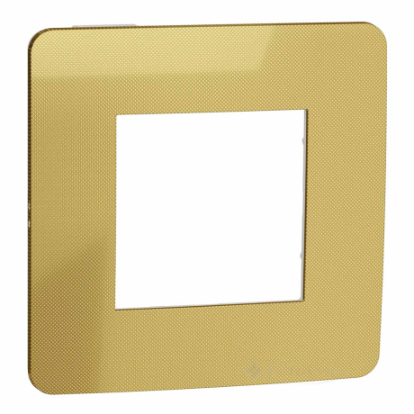 Рамка Schneider Electric Unica New 1 пост., золота, біла (NU280259)