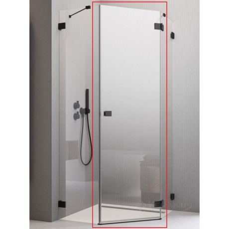 Душевая дверь Radaway Essenza Pro PTJ 57x200 правая, безопасное стекло, прозрачное, чёрная (10100000-54-01R)