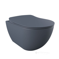 унитаз Creavit Free подвесной, базальт матовый + сиденье soft-close (FE320.20100+KC4080.CBM)