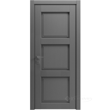 Дверное полотно Rodos Style 3 600 мм, глухое, каштан серый