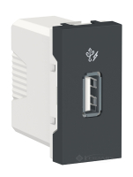 розетка Schneider Electric Unica New USB 1 пост., 1 A, 100-240 В, без рамки, антрацит (NU342854)