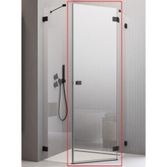 душевая дверь Radaway Essenza Pro PTJ 57x200 левая, безопасное стекло, прозрачное, чёрная (10100000-54-01L)