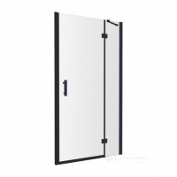 душові двері зі стінкою Omnires Manhattan 90x195 см безпечне скло black (ADC90X-ABLTR)