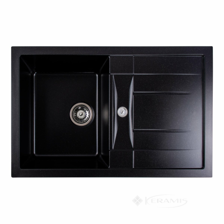 Кухонна мийка Platinum Troya 77,6 х49, 6х18 матова чорний металік (SP000024778)