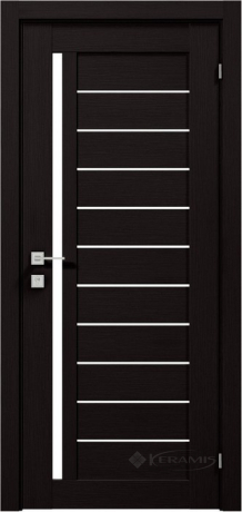 Дверное полотно Rodos Modern Bianca 900 мм, с полустеклом, венге шоколадный