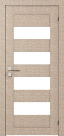 Дверное полотно Rodos Modern Milano 600 мм, с полустеклом, крем