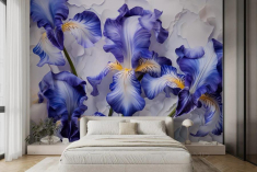 фотошпалери Photowall група фіолетових і білих квітів, м2