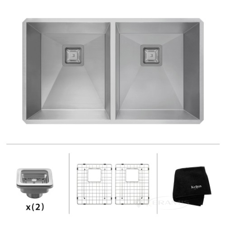 Кухонна мийка подвійна Kraus Pax 80х47 (KHU322)