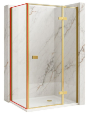 душова стінка Rea Atlas 100 безпечне скло, прозоре, gold brush (REA-K4337)