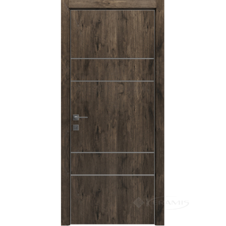 Дверное полотно Rodos Modern Flat-04 800 мм, глухое, акация темная