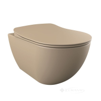 унитаз Creavit Free подвесной, каппучино матовый + сиденье soft-close (FE320.F0100+KC4080.CCM)