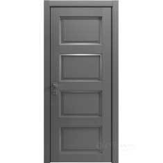 дверное полотно Rodos Style 4 600 мм, полустекло, каштан серый