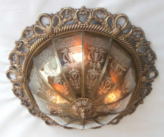 светильник потолочный Wunderlicht Iceland, бронзовый/прозрачный, 3 лампы (YW3013-C3)