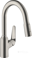 змішувач для кухні Hansgrohe Focus M з витяжним душем, 2jet, sBox, сталь (71821800)