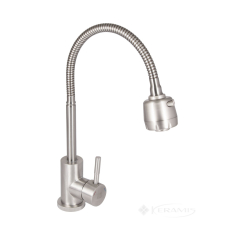 змішувач для кухні Lidz Aria 015F41 з гнучким виливом, нікель (LDARI015F41NKS45306)