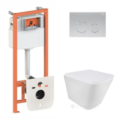 набір Qtap інсталяція 4 в 1 Nest + унітаз із сидінням, з панеллю змиву (QT1733052EUQW45159)