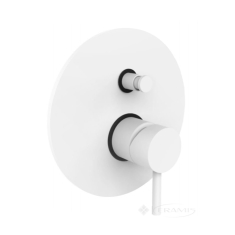 змішувач для ванни та душу Paffoni Light, Bianco Opaco, білий матовий (LIG015BO)