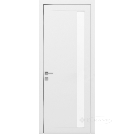Дверне полотно Rodos Loft Arrigo 700 мм, напівскло, білий мат