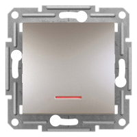 выключатель Schneider Electric Asfora с подсветкой 1 кл., 10 А, бронза (EPH1400169)