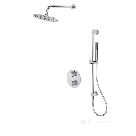 Комплект для душа и ванны скрытого монтажа Cersanit Zen с термостатом, хром (S952-032)