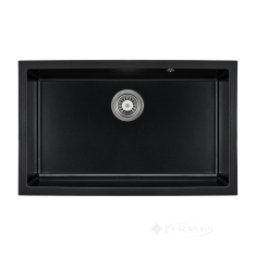 кухонна мийка Granado Under Top XL 75,2x46x20 із сифоном, black shine (gr3701)