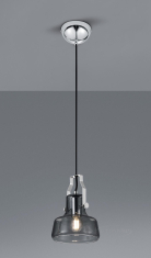 подвесной светильник Trio Kolani, хром, дымчатый (305600106)