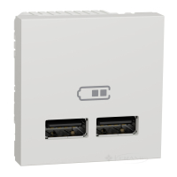 розетка Schneider Electric Unica New USB 1 пост., 1 A, 100-240 В, 2 модуля,  без рамки, белая (NU341818)
