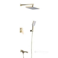 душевая система для ванны и душа Frap 3х режимная, сатин золотий (F7176-3)