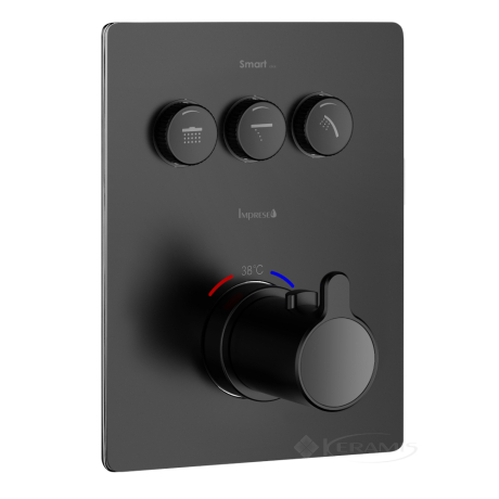 Термостат для ванны Imprese Smart Click скрытого монтажа, черный матовый (ZMK101901236)