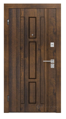 Двері вхідні Rodos Basic 960x2050x83 горіх темний/білий каштан (Baz 003)