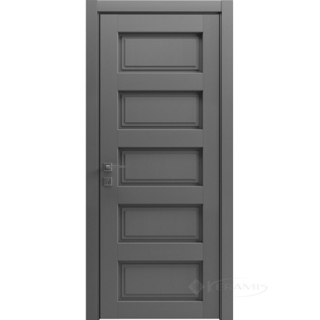 Дверное полотно Rodos Style 5 600 мм, глухое, каштан серый