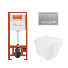 набір Qtap інсталяція 4 в 1 Nest + унітаз із сидінням, з панеллю змиву (QT1733052EUQW45157)