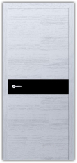 дверное полотно Rodos Loft Berta G 900 мм, с полустеклом, белый мат, шпон