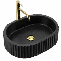 умивальник Rea Margaret Black 50x35,5 матовий, чорний, імітація каменю (REA-U7344)