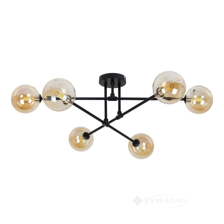 Люстра пристільна Levistella з кулями (752X100F-6 BK+BR)