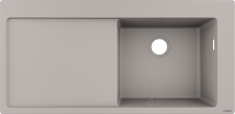 кухонна мийка Hansgrohe S514-F450 BG 105x41,5x20,5 з лівим крилом, сірий бетон (43314380)