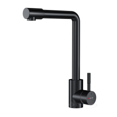 смеситель для кухни AM.PM X-Joy S 30,1х21,5 с L-изливом, EcoStart, черный (F85B05022)