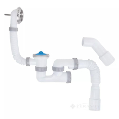 сифон для ванны ITAL B1012 с ревизией, выпуском 1 1/2', переливом, гофротрубой 40х40/50 и патрубком 135 (SR26000175)