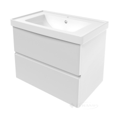 тумбочка подвесная Volle Oliva 77,3x43,7x57 с умывальником, белая (15-45-81)