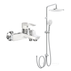 душовий набір Imprese змішувач для ванни Breclav + душова система Bila Desne (10245W102+T-00261SQ), хром (SET20230602)
