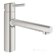 смеситель для кухни Grohe Concetto с выдвижной лейкой, дамасская сталь (30273DC1)