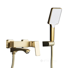 смеситель для ванны Frap фиксированный излив, сатин золотий (F3276-3)