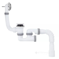 сифон для ванны ITAL B1013K с ревизией, выпуском Сlick-Сlack, переливом, гофротрубой 40х40/50 хром (SR27200133)