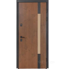 двері вхідні Булат Термо House 950x2050x95 права модель 705/428, дуб бронза/горіх натуральний (0036)