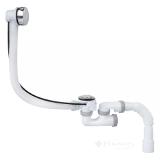 сифон для ванны ITAL B1014SA с ревизией, переливом НА, гофротрубой 40х40/50 хром (SR27400733)